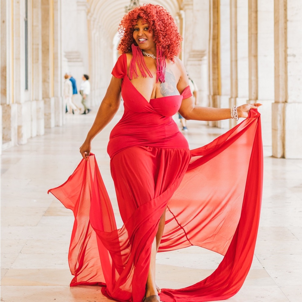 Red flying dress